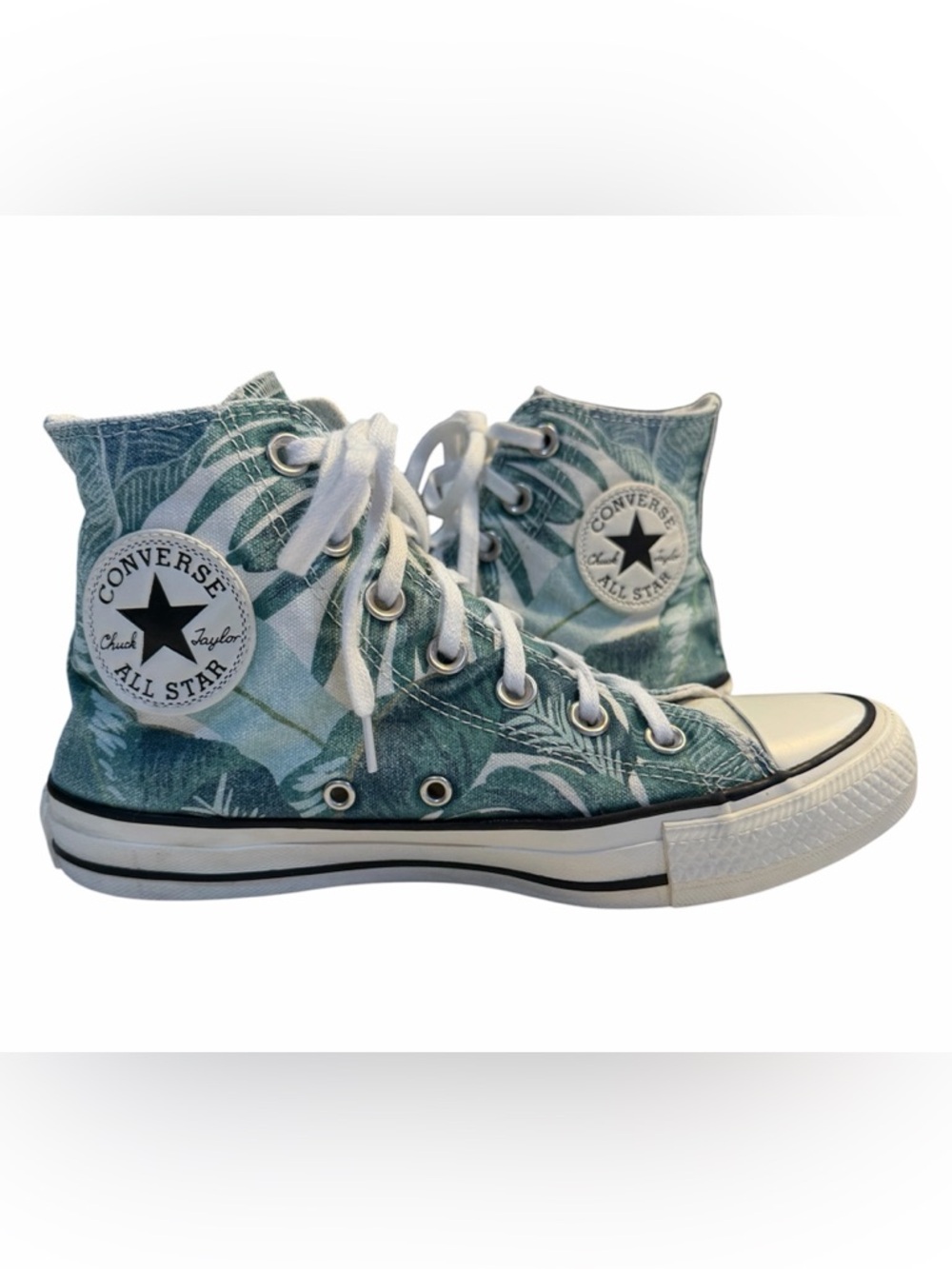 Converse Chuck Taylor Tropical Palm Print High Top Sneakers Women’s 6.5 - Picture 4 of 12